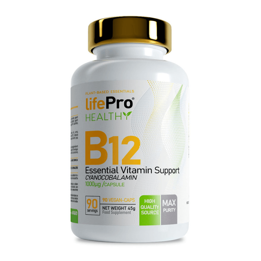 Vitamina B12 en 90 cápsulas veganas hecho por LifePRO