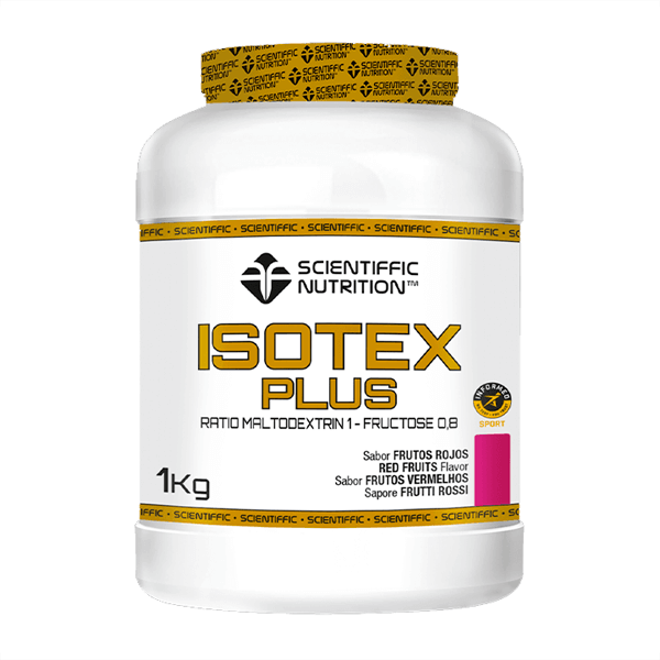Isotex Plus envase de 1kg complemento alimenticio de complejos de carbohidratos de la marca Scientiffic Nutrition