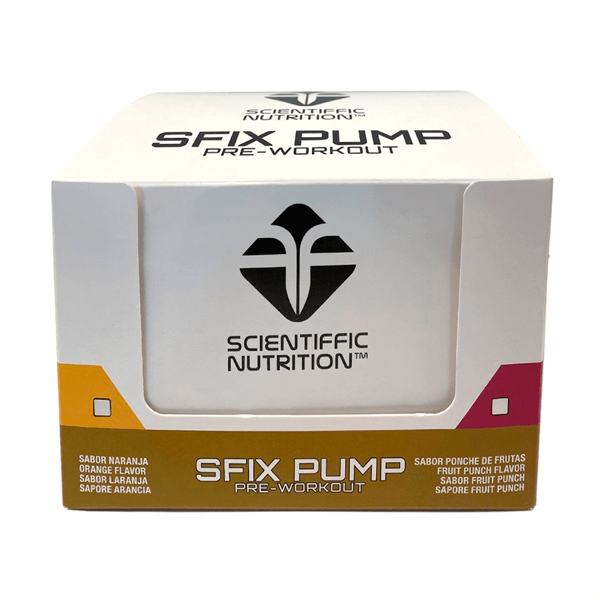 Sfix Pump presentación de 12x60ml por Scientiffic Nutrition suplemento de pre entreno