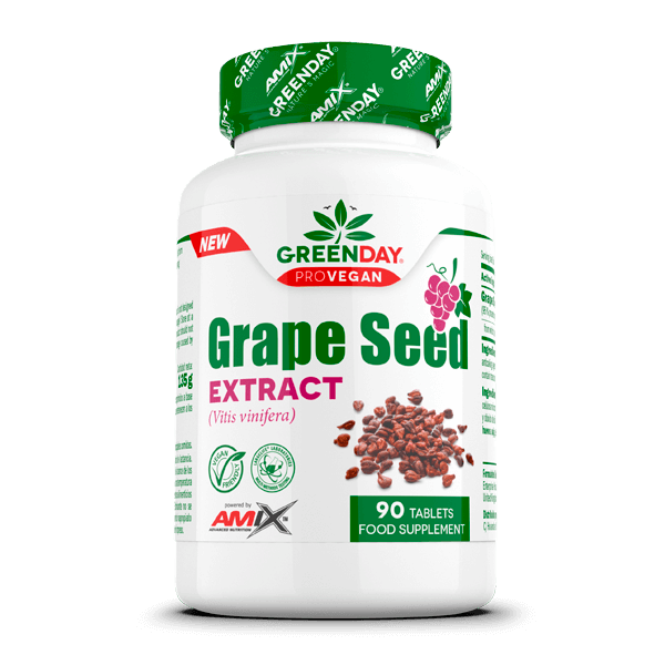 ProVegan Grape Seed Extract envase de 90 tabletas - sistema circulatorio de la marca Amix GreenDay