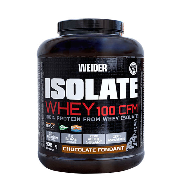 Isolate Whey 100 CFM envase de 908g de la marca Weider (Proteína de Aislado de Suero Isolate)
