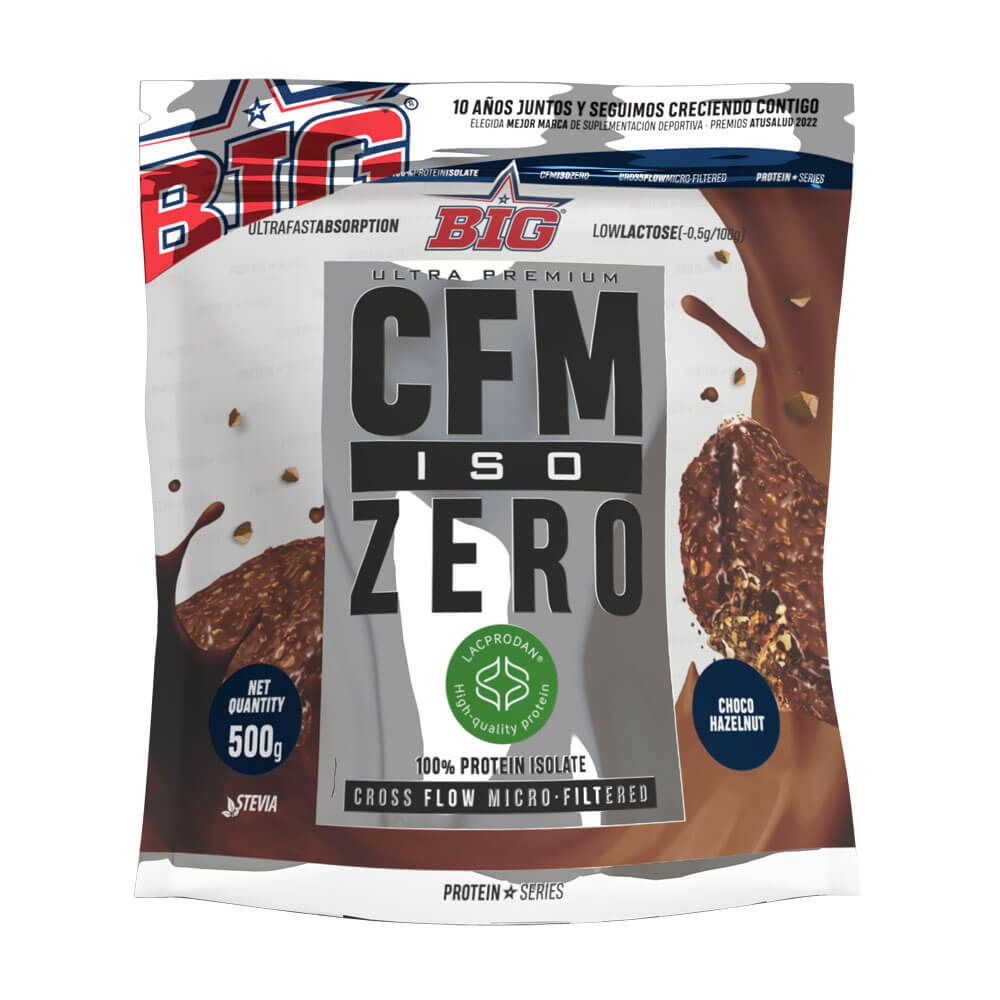 CFM ISO Zero presentación de 500g del fabricante BIG suplemento de proteína de aislado de suero isolate