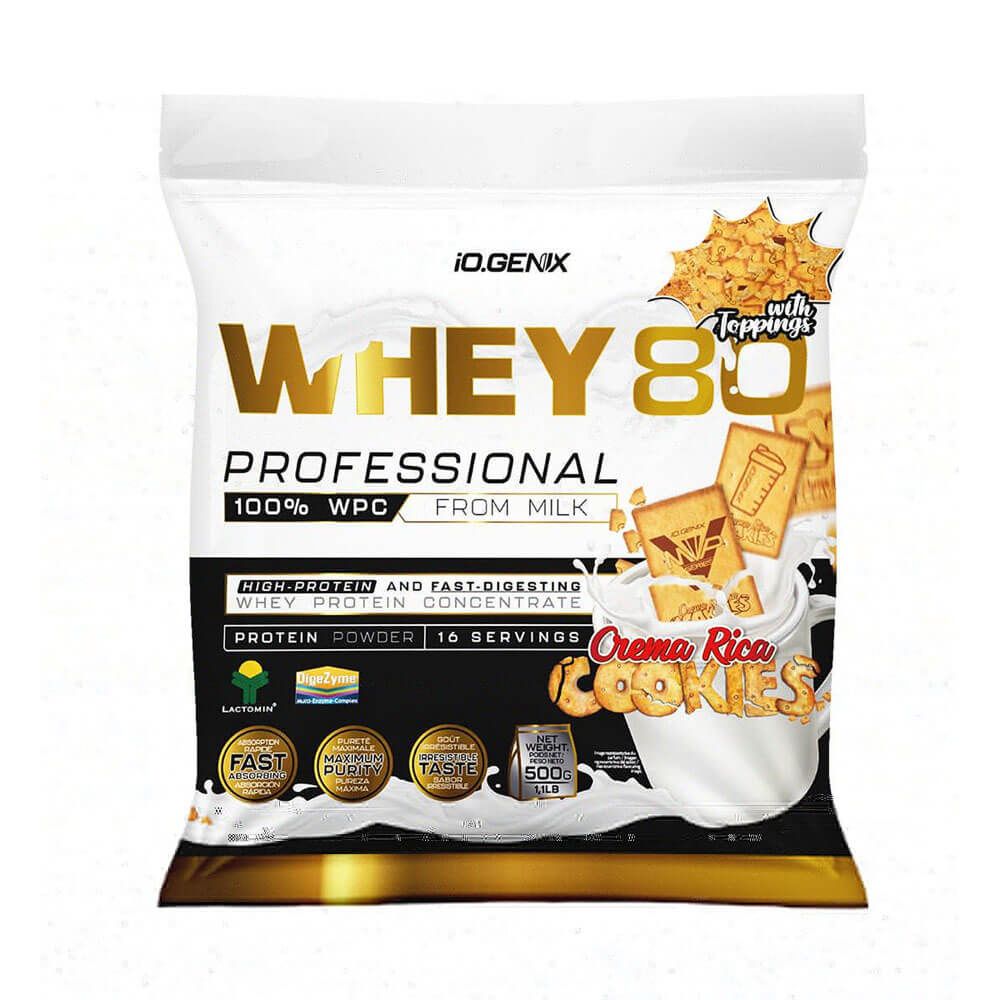 Whey 80 Profesional bote de 500g del fabricante IO.Genix suplemento de la sección proteina de suero whey