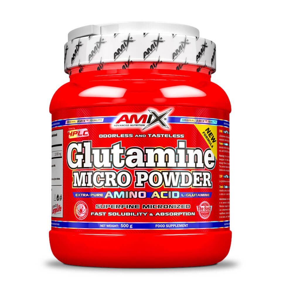 Glutamina Micro Powder presentación de 500g hecho por Amix Nutrition