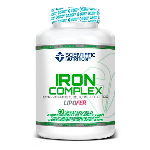 Iron Complex envase de 60 cápsulas en la sección de minerales del fabricante Scientiffic Nutrition