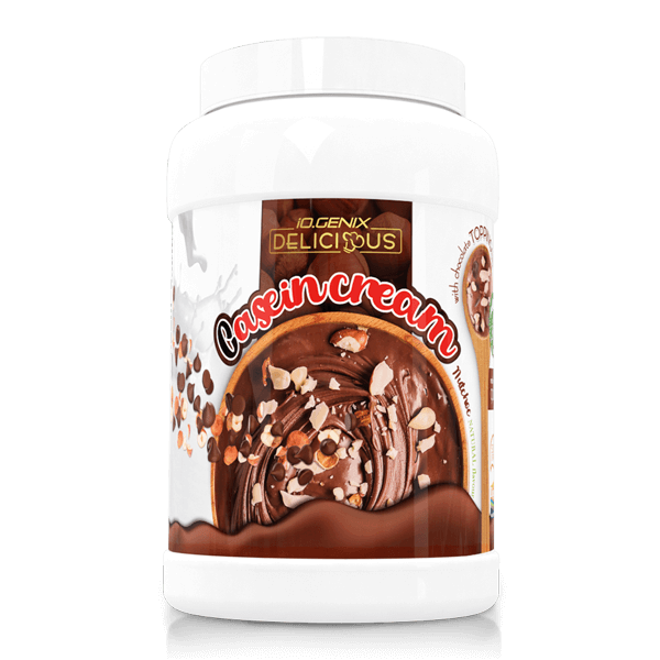 Casein Cream bote de con toppings complemento alimenticio de caseina de la marca IO.Genix