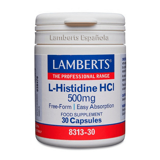 L-Histidina HCI 500mg da marca Lamberts em Aminoácidos
