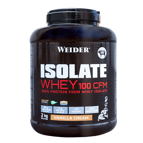 Isolate Whey 100 CFM envase de 2kg del fabricante Weider (Proteína de Aislado de Suero Isolate)