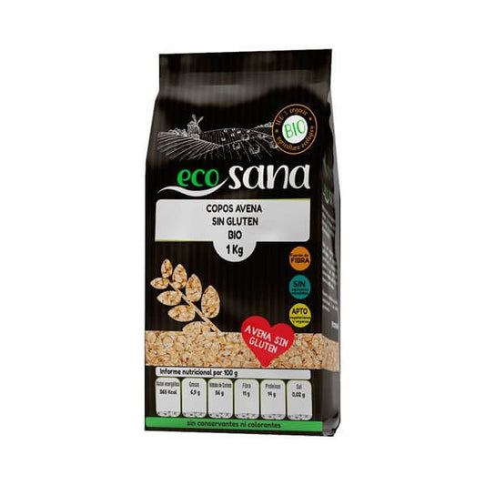 Flocos de Aveia Grossos Integrais Sem Glúten Bio da marca EcoSana em EcoSana