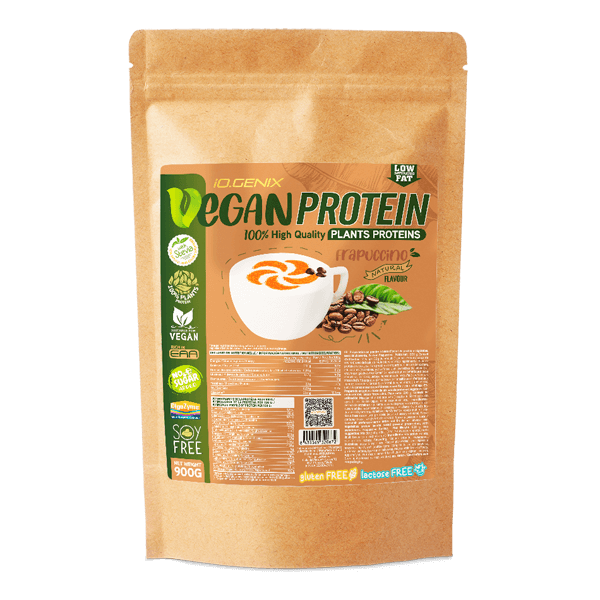 Vegan Protein presentación de 900g del fabricante IO.Genix suplemento de la sección proteína vegetal y veganos
