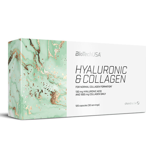 Hialurónico y Colágeno envase de 120 cápsulas por Biotech USA