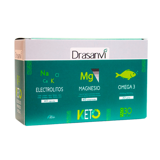 Pack de eletrólitos + Magnésio + Ómega 3 da marca Drasanvi em Hidratação
