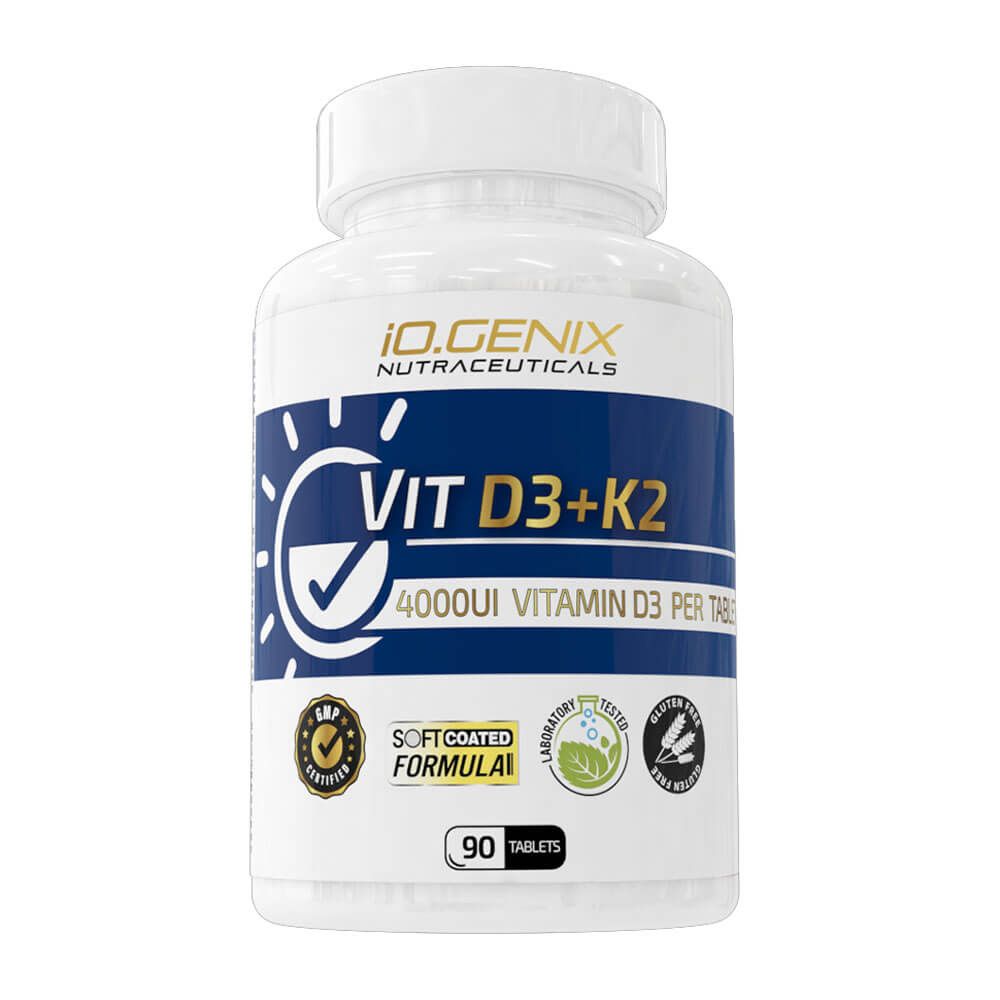 Vit D3+K2 4000UI presentación de 90 tabletas por IO.Genix complemento alimenticio de vitamina d