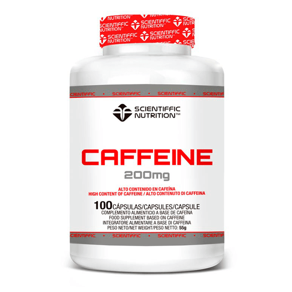 Cafeína 200mg de 100 cápsulas de la marca Scientiffic Nutrition