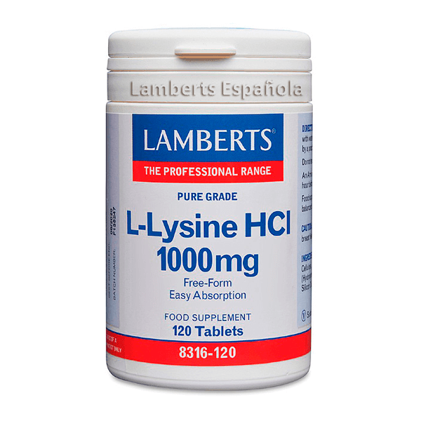 L-Lisina HCI 1000mg- 120 Tabletas de Lamberts de la sección otros aminoácidos