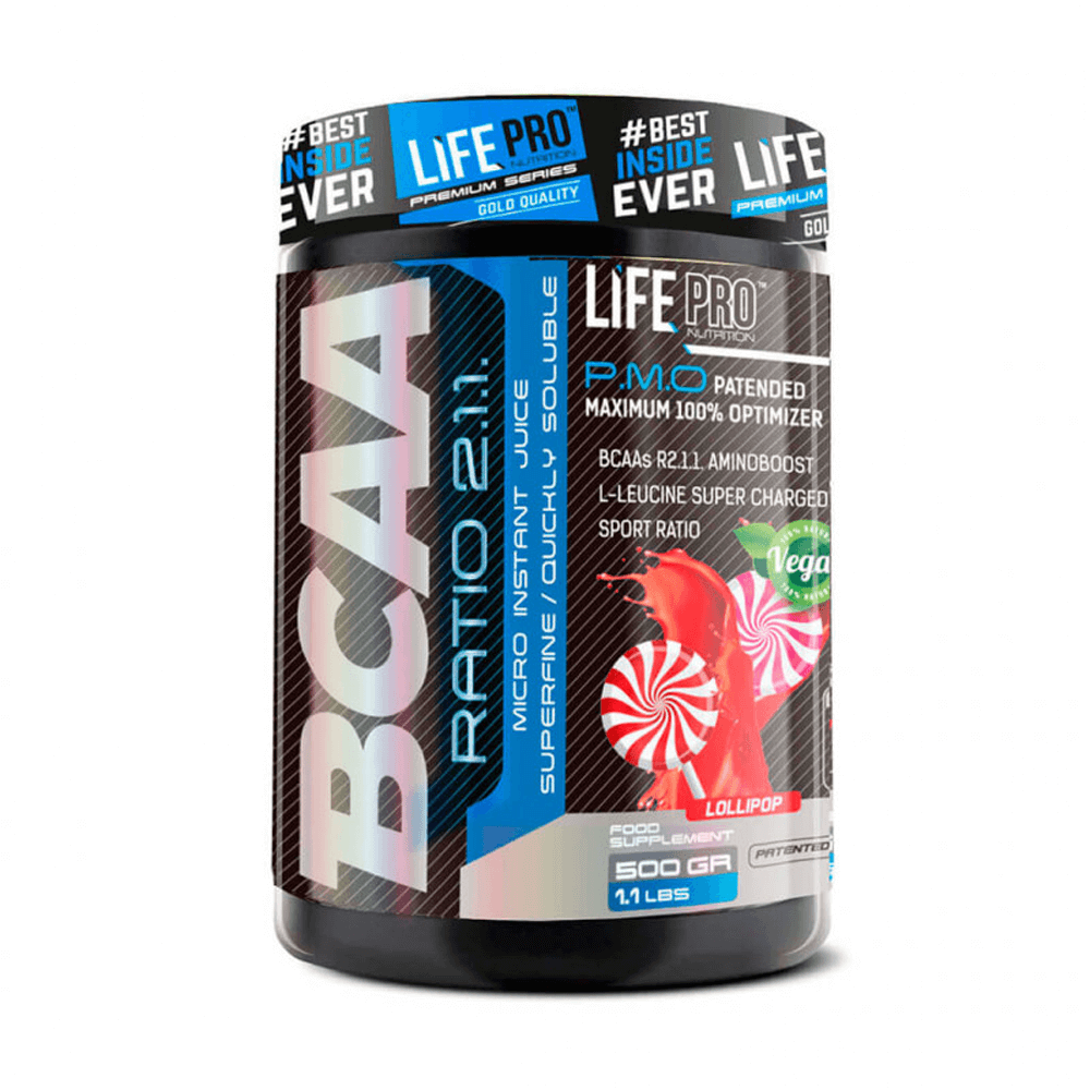 BCAA 2:1:1 presentación de 500g complemento alimenticio de bcaa ramificados hecho por LifePRO