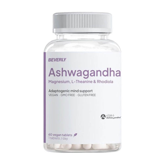 Ashwagandha KSM-66, Magnésio, L-Teanina e Rhodiola da marca Beverly Nutrition em Beverly Nutrition