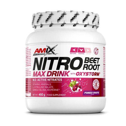 Nitro Beet Root Max Drink (Nitrato de beterraba) da marca Amix Nutrition em Desempenho