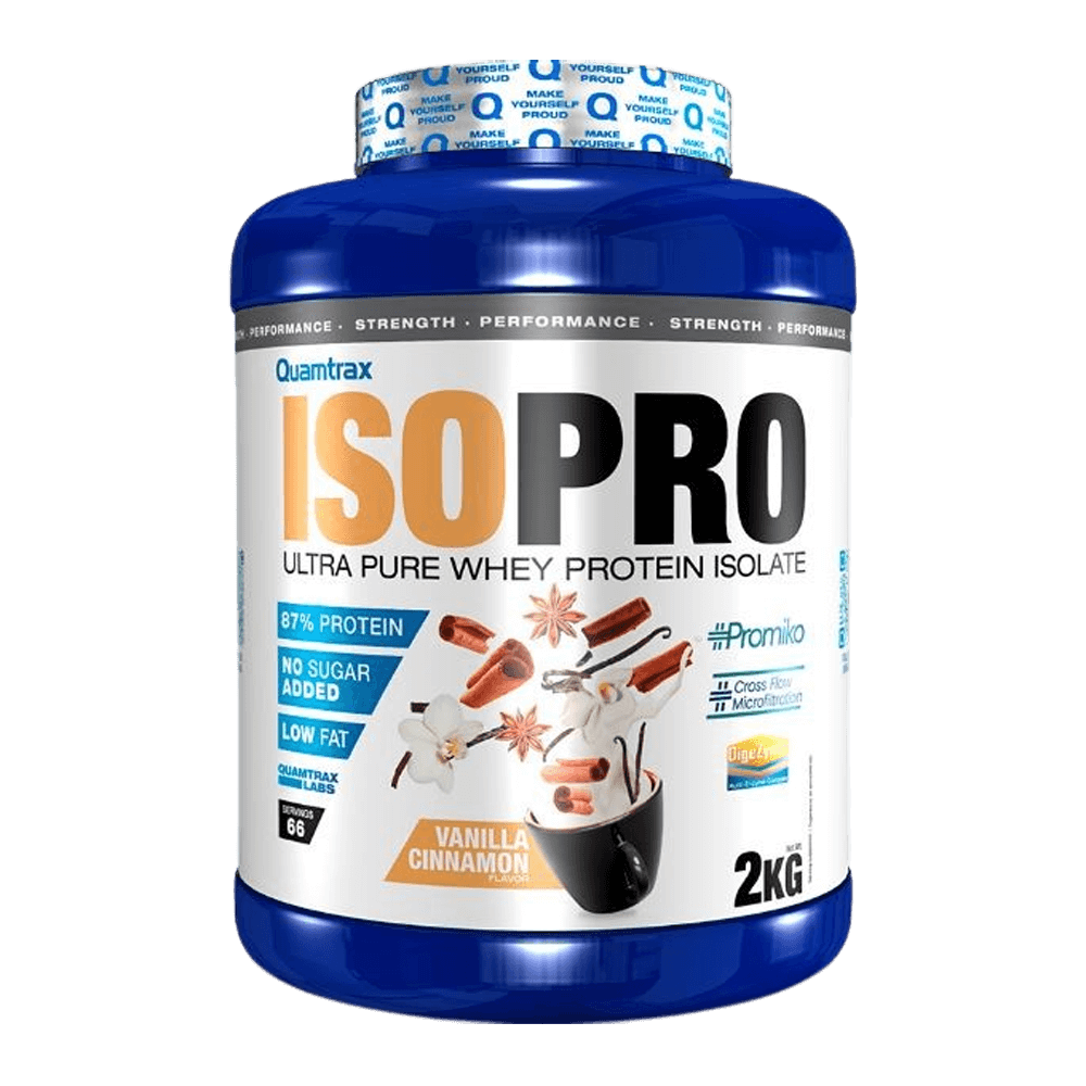 Isopro CFM envase de 2kg hecho por Quamtrax suplemento de la sección proteína de aislado de suero isolate
