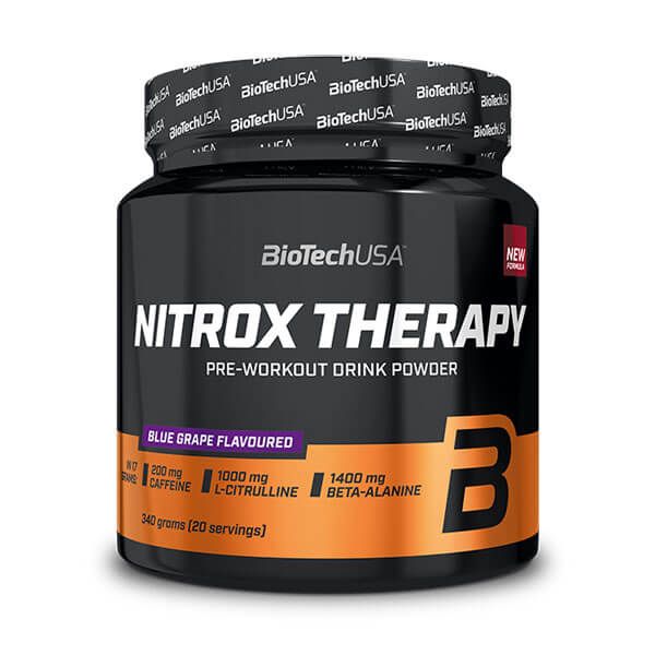 Nitrox Therapy presentación de 340g suplemento de la sección pre entreno de la marca Biotech USA