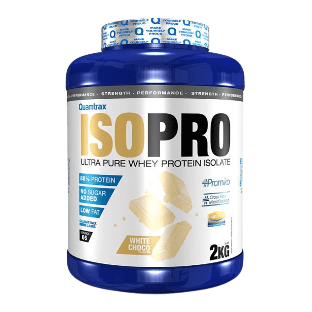 Isopro CFM bote de 2kg de la marca Quamtrax suplemento de la sección proteína de aislado de suero isolate