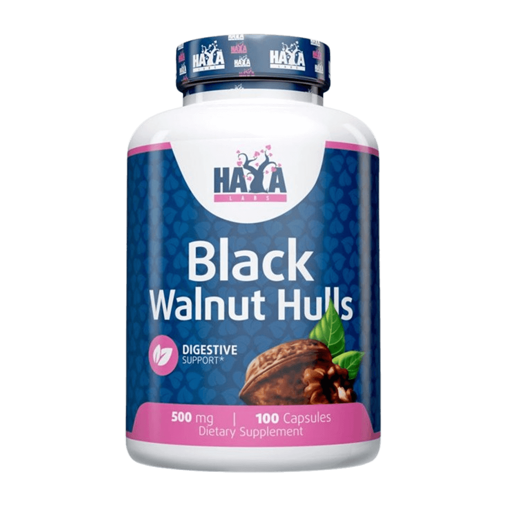 Black Walnut Hulls 500mg en 100 cápsulas de la sección digestivos de Haya Labs