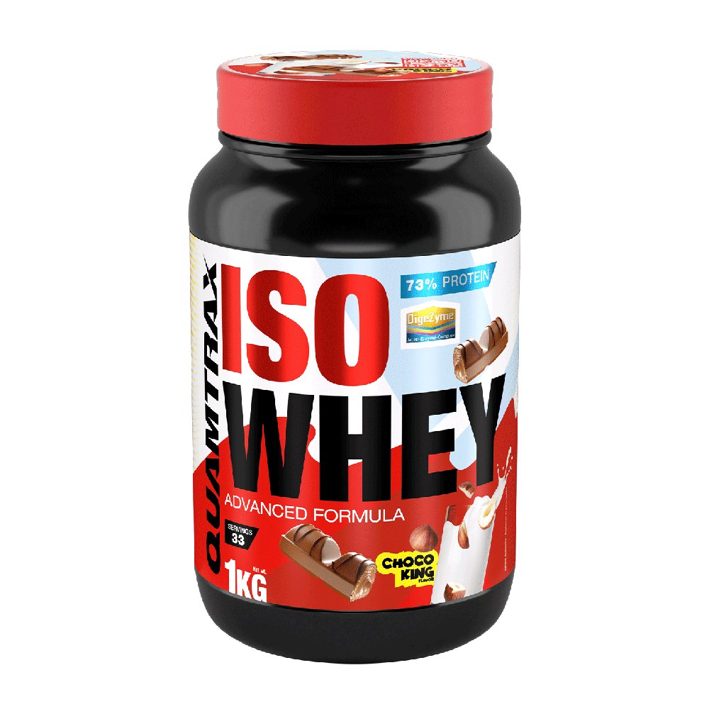 IsoWhey presentación de 1kg complemento alimenticio de proteína de aislado de suero isolate por Quamtrax