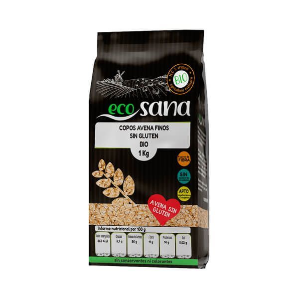 Flocos de Aveia Finos Integrais Bio Sem Glúten - EcoSana 1