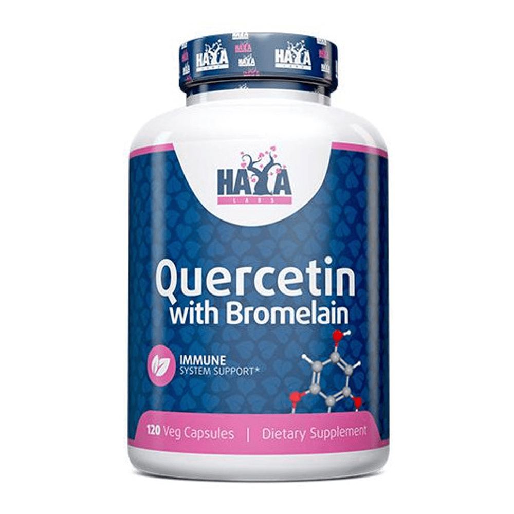 Quercetina con Bromelina en 120 cápsulas complemento alimenticio de digestivos hecho por Haya Labs