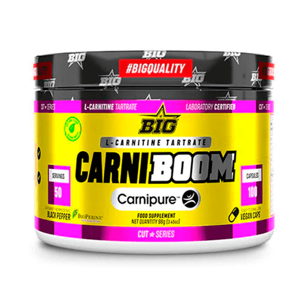 CarniBoom Carnipure envase de 100 cápsulas vegetales suplemento de l-carnitina del fabricante BIG