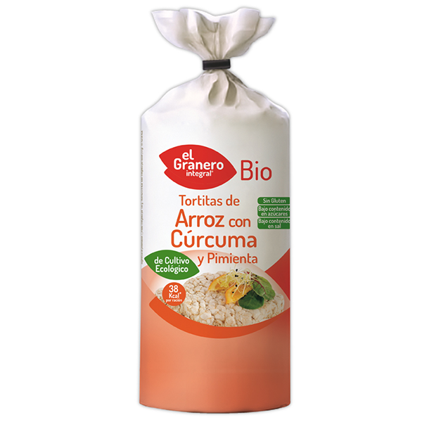 Tortitas de arroz com curcuma e pimenta - El Granero Integral 0