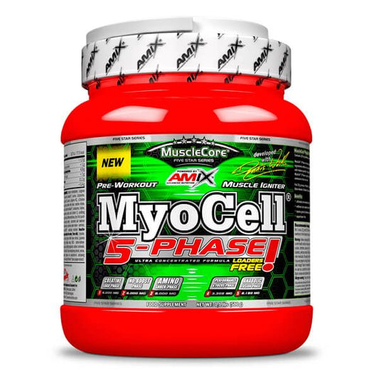 MyoCell 5-Phase da marca Amix MuscleCore em Pré / Intra / Pós