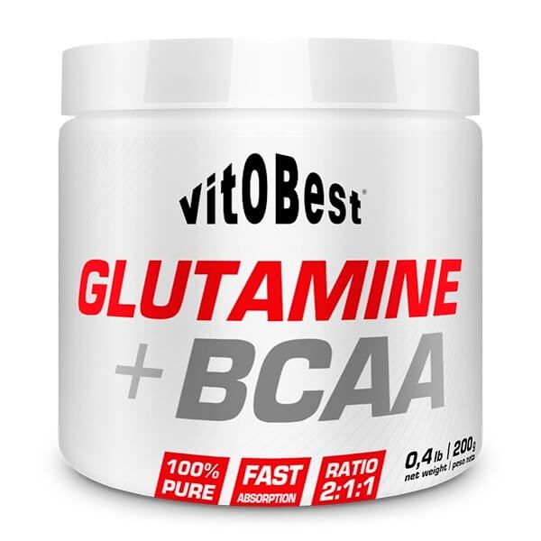 Glutamina + BCAA bote de 200g del fabricante VitoBest - bcaa + glutamina