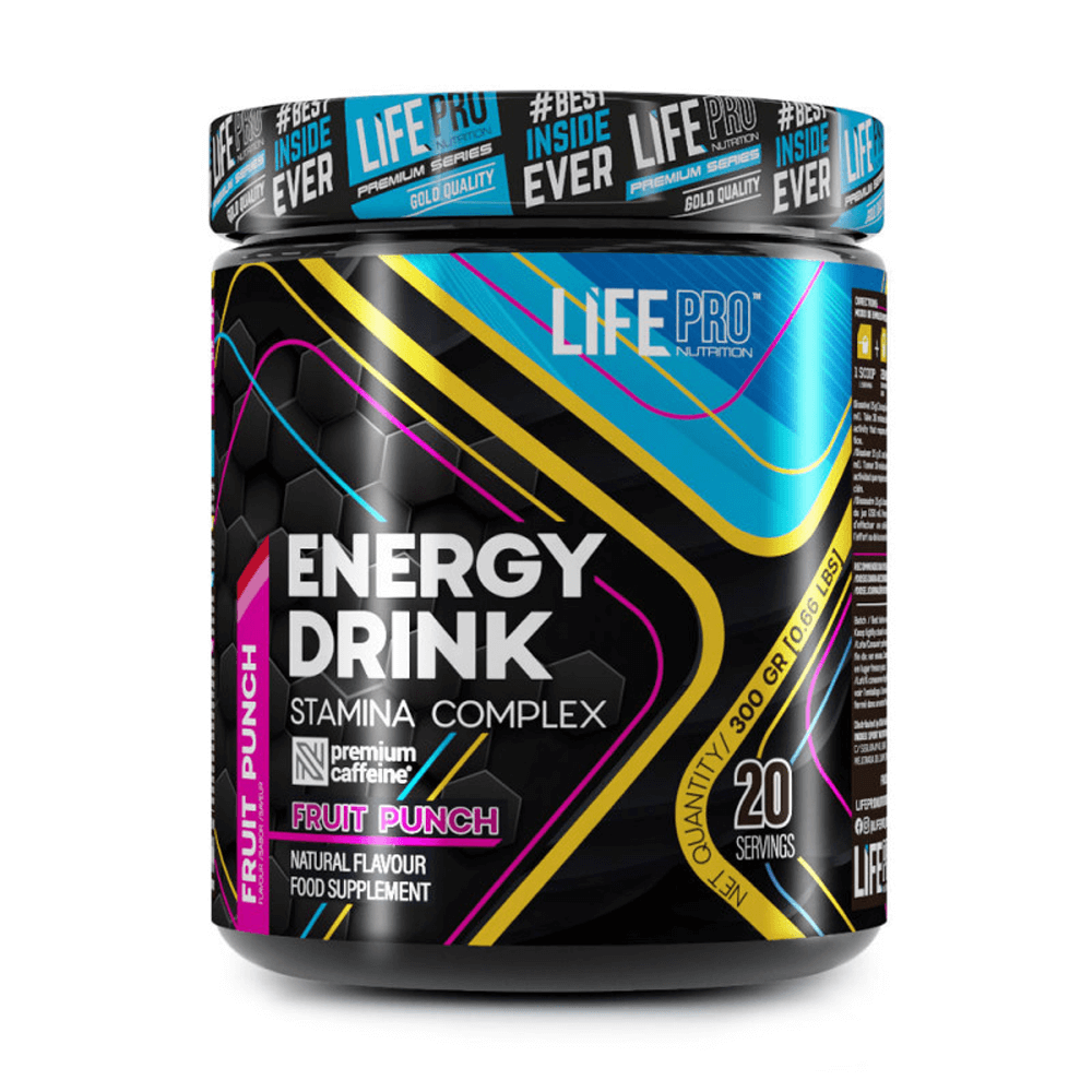 Stamina Energy Drink bote de 300g suplemento de la sección pre entreno hecho por LifePRO