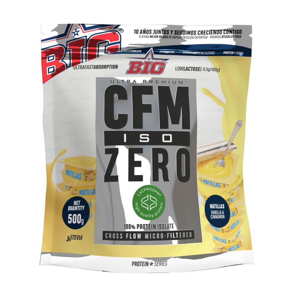 CFM ISO Zero envase de 500g complemento alimenticio de proteína de aislado de suero isolate hecho por BIG