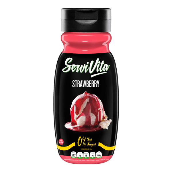 Sirope de Fresa en 320ml hecho por Servivita en la sección de salsas y siropes dulces sin calorias