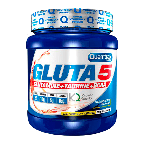 Gluta5 presentación de 400g del fabricante Quamtrax de la sección glutamina