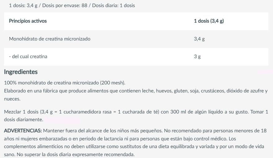 Información nutricional
