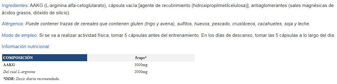 Información nutricional