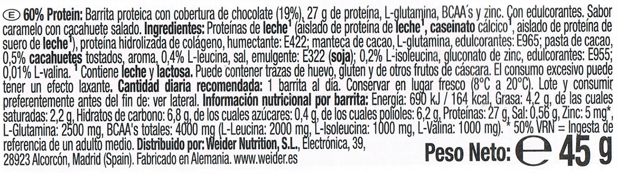 Información nutricional