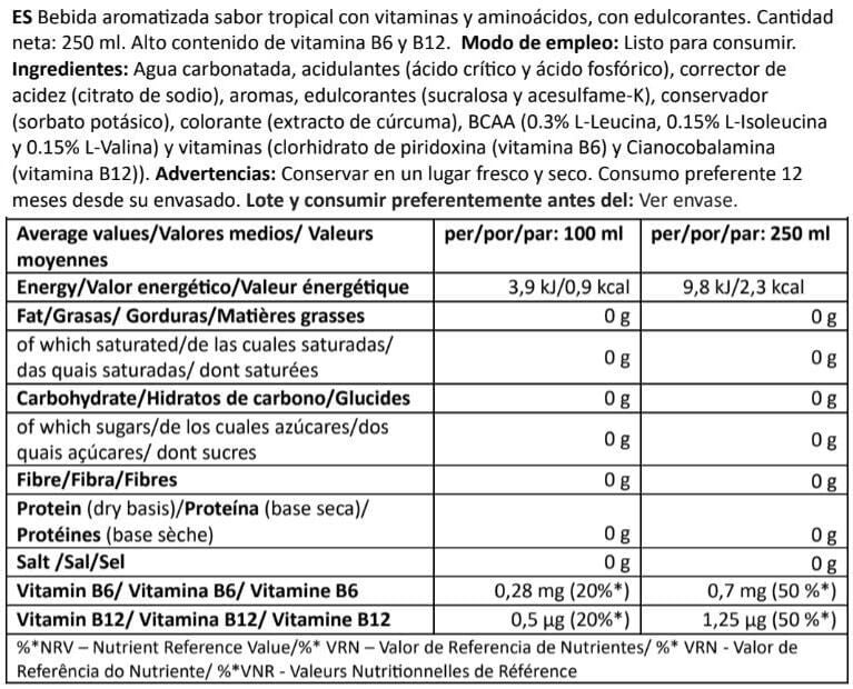 Información nutricional