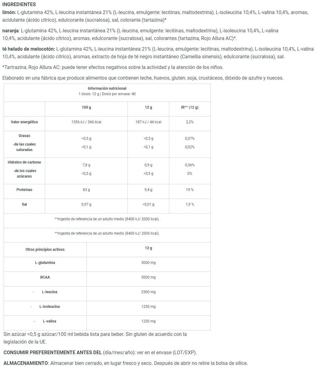 Información nutricional