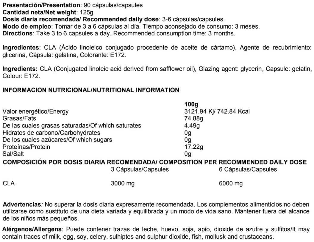 Información nutricional