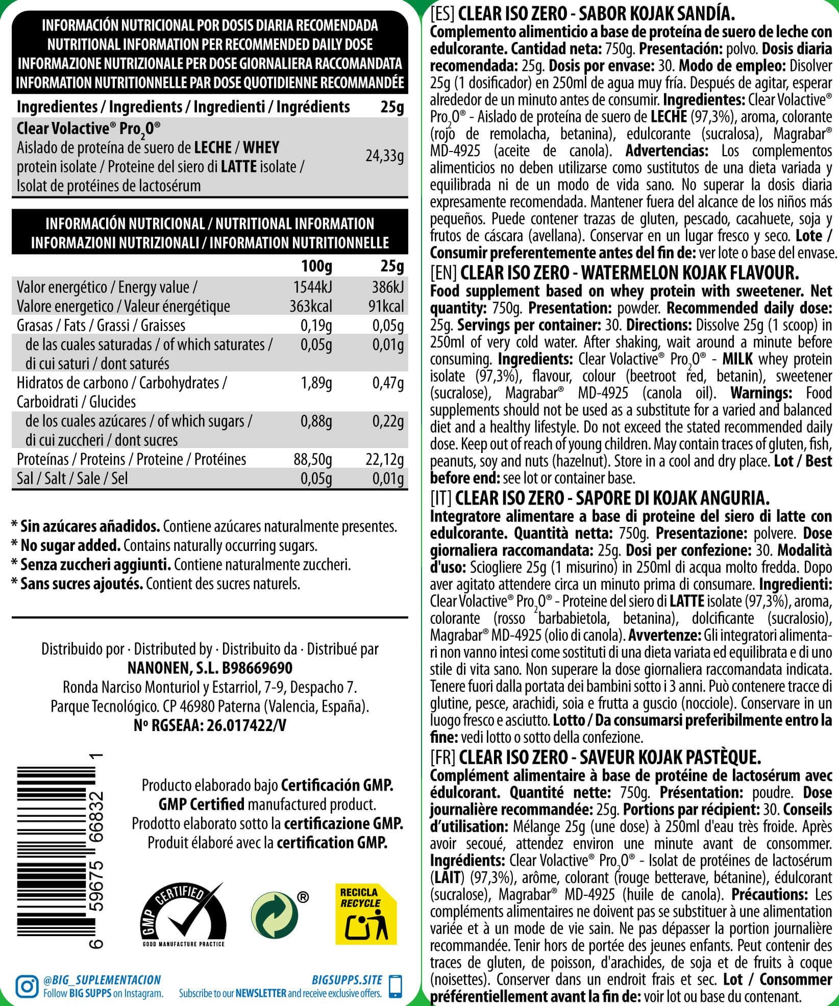 Información nutricional