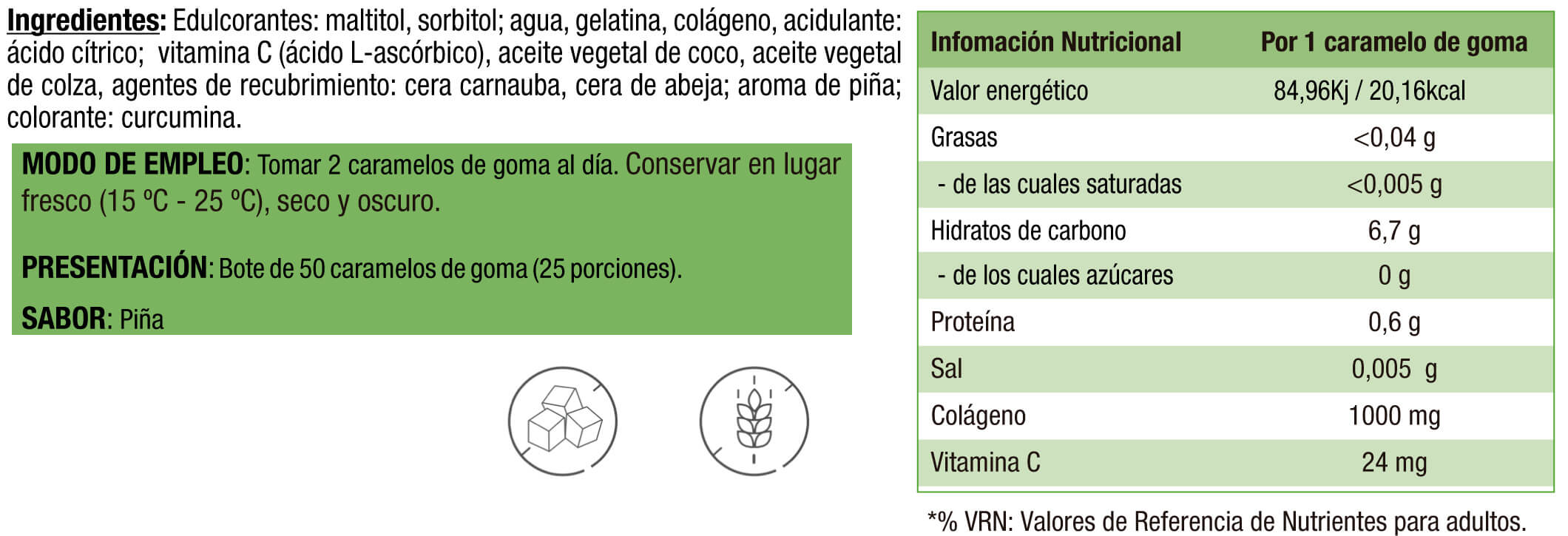 Información nutricional