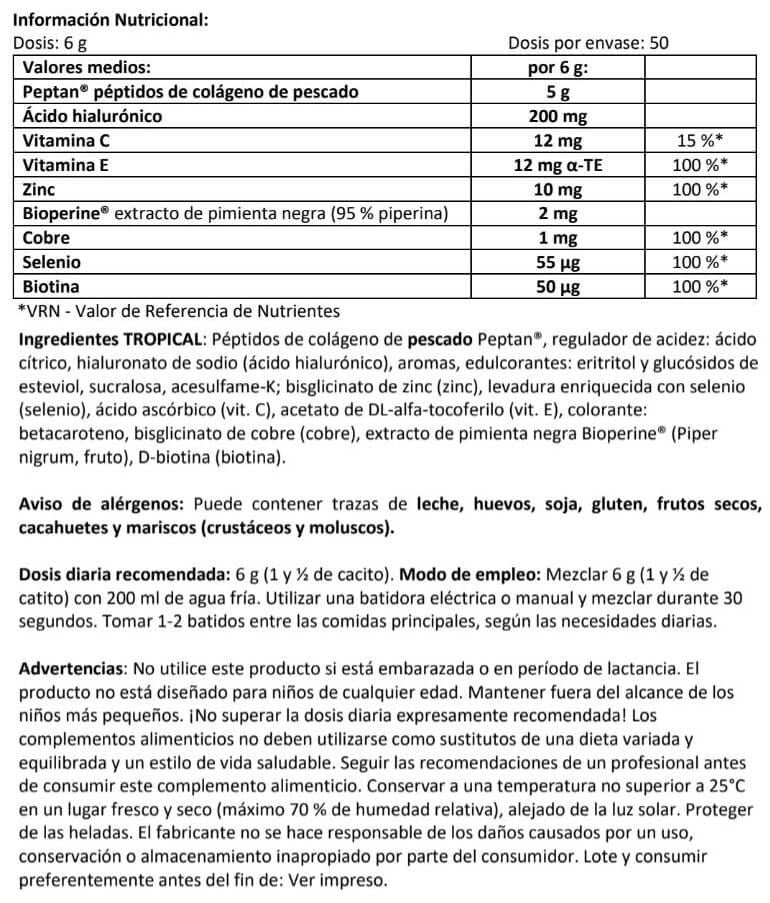 Información nutricional