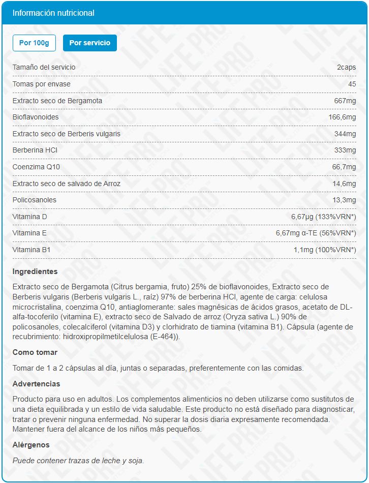 Información nutricional