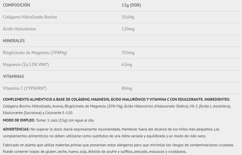 Información nutricional
