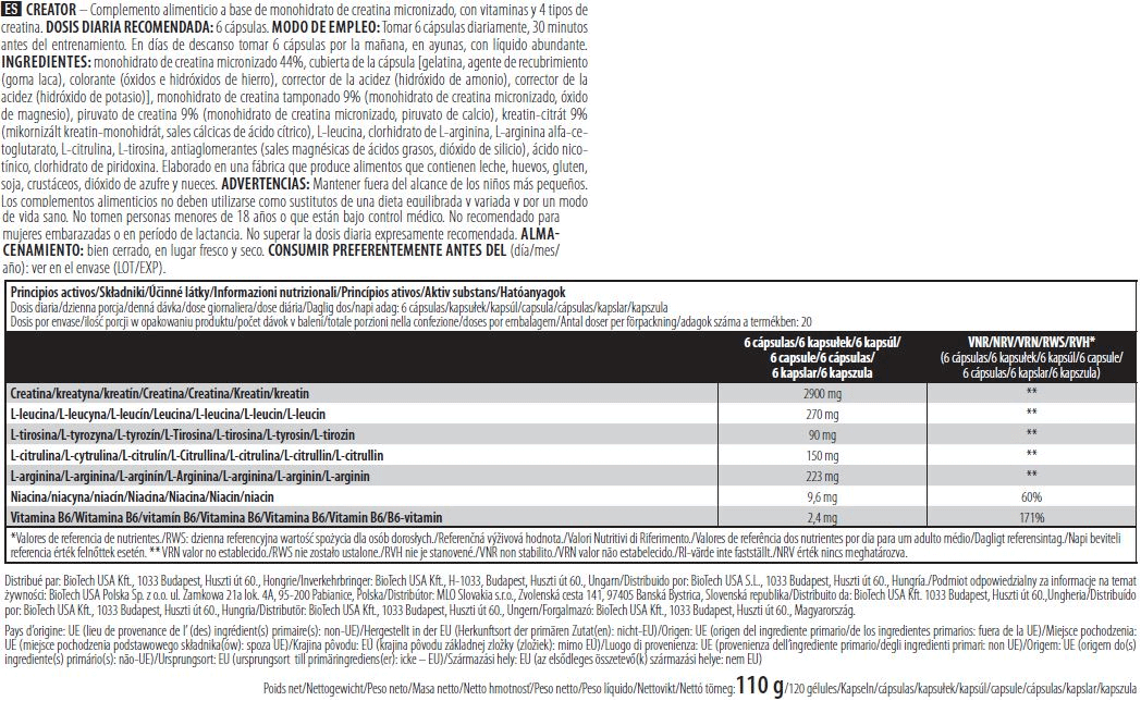 Información nutricional