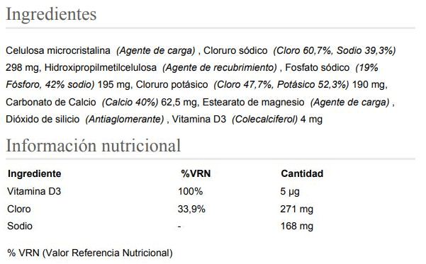 Información nutricional